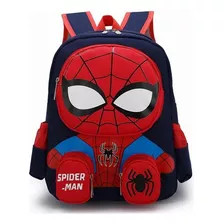 Mochila Gtlion Bj117 Color Azul Oscuro Diseño Spiderman