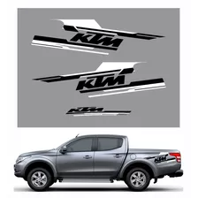 Kit Adesivo Capo E Lateral Mitsubishi L200 Ktm 2016 A 2017