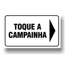 Placa Toque A Campainha Seta Direita 10x6cm Discreta