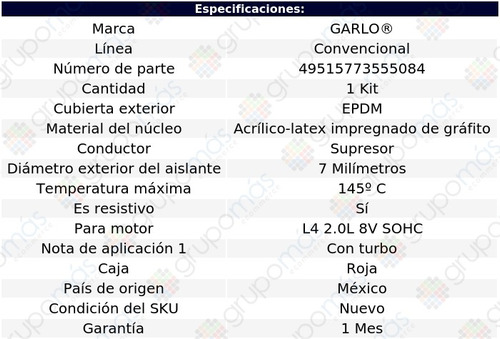 Cable Bujia Convencional Impulse 8v Sohc 85 A 89 Foto 2