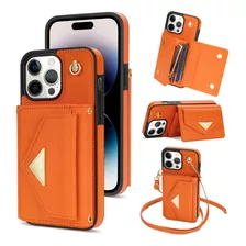 Funda Para iPhone 15 14 13 12 Carcasa Cartera Con Correa