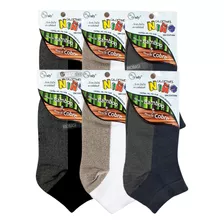 X6 Pares Calcetines Tobillera Niños Bambú +cobre Sin Costura