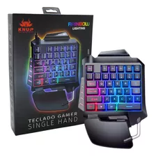 Teclado Gamer Uma Mão 35 Teclas Usb Knup Rainbow Kp-tm006