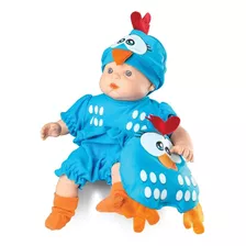 Boneca Galinha Pintadinha Mini Baby Com Travesseiro Roma