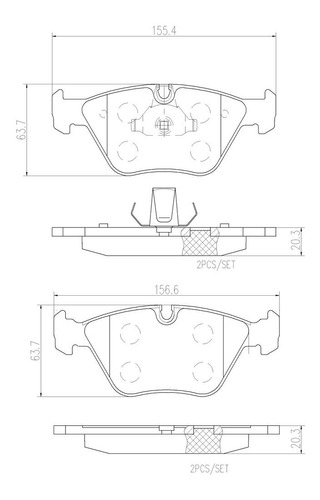 Set-4 Balatas Ceramica Delanteras Bmw 330ci 3.0l L6 01 A 06 Foto 2