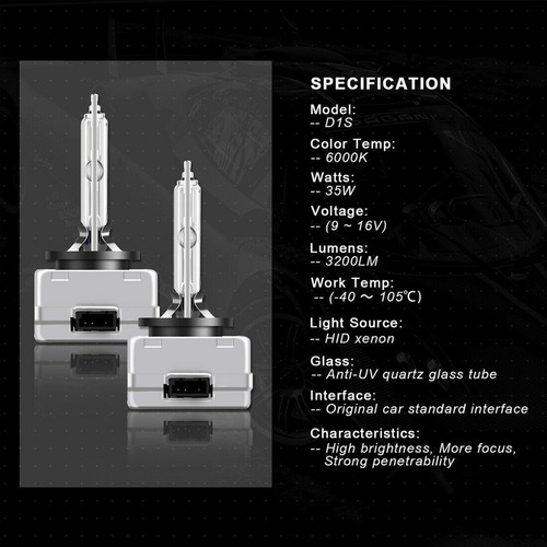 Foco Hid Xenon 35w D1s 6000k Para Compatible Con Compatible Foto 3