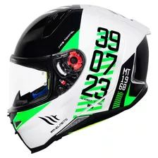 Capacete Mt Helmets Revenge 2 Chrono Verde Branco Preto