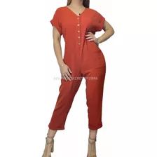 Mono Pancourt Jumpsuit Crepe Poliéster Bolsillos/botones S/m