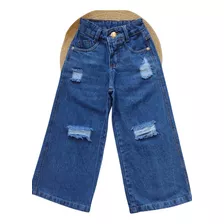 Calça Jeans Infantil Juvenil Menina Wide Leg Envio Rápido