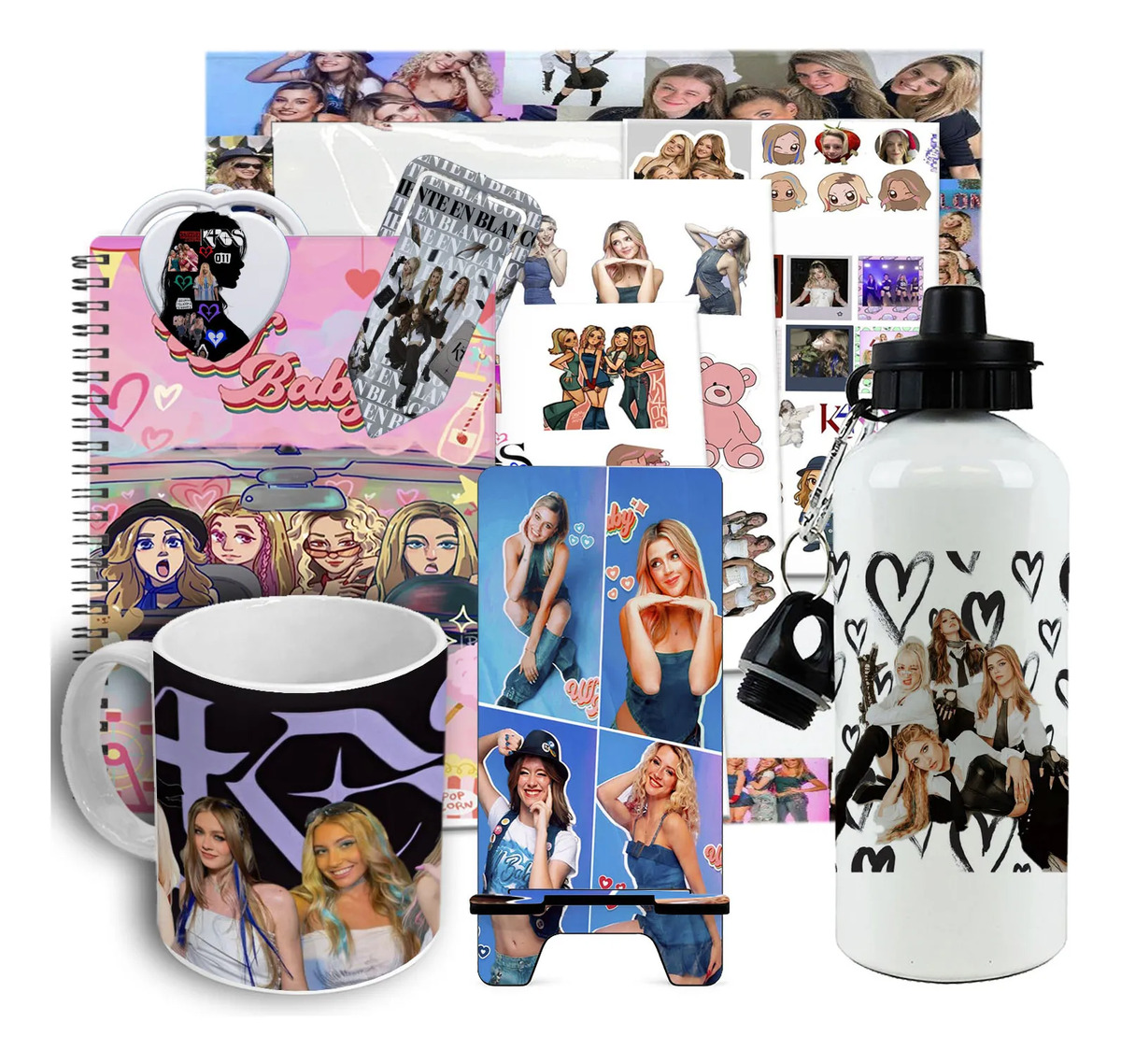 Box Regalo Personalizado Taza Botella Cuaderno Kit K4os Blanco K4os