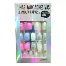 Uñas Press On Autoadhesivas Glitter Rosa Thelma & Louise