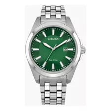 Reloj Citizen Eco-drive Peyten Bm7530-50x Original E-watch Color De La Correa Plateado Color Del Bisel Plateado Color Del Fondo Verde