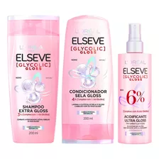 Kit Elseve Glycolic Gloss Sh + Cond + Acidificante Loréal