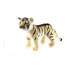 Tigre De Pelúcia 36 Cm Comp. Linha Grandes Felinos Luxo Cor Marrom