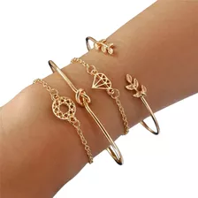 Conjunto Pulseiras Sorte Semeie Boas Vibrações Positividade