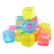 60 Cubos De Gelo Artificial Reutilizável Coloridos Quadrado