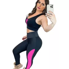 Conjunto Feminino Moda Fitness Para Academia Calça E Top