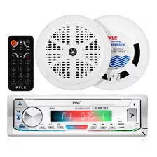 Pyle Receptor Marino Bluetooth Estereo Y Kit De Altavoces, U