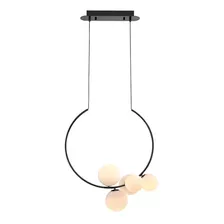 Pendente Nero Globo Vidro P/g9 Bella Iluminação Mm002 St2243 Cor Preto 110v/220v