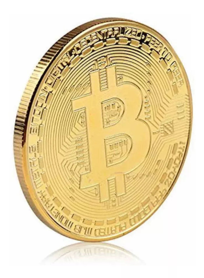 Moneda Fisica Bitcoin Btc - Banada En Oro | Pesada | 30gr 