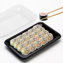 100 Embalagem P/ Sushi Doces C/tampa Dpc 03 640 Ml