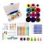 Promoção Kit Crochê Completo 16 Agulhas 12 Linhas De Algodão Branco