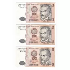 7 X $45.000 Peru Billetes 100 Int 1987 Seguidilla Nuevos