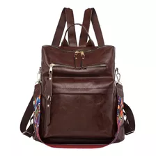 Mochila Vintage Retro Casual Multifuncional Mujer Dama Piel