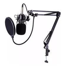 Microfono Con Brazo Estudio Condensador Live Broadcast Atrix Color Negro