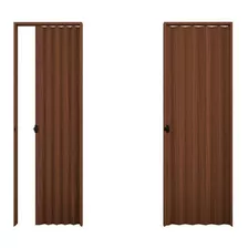 Porta De Pvc Sanfonada Plasbil 90cm X 2,10m - Mogno