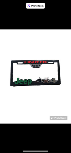 Par 2pz Porta Placa Hule Inyectado Figura Jeep 4x4 Foto 2