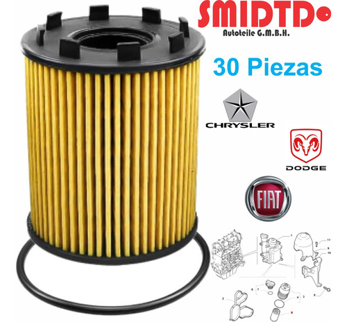 30 Filtros De Aceite Cartucho Alfa Romeo Mito 1.4l 2016-2018 Foto 3