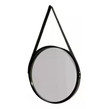 Espelho Decorativo Sala Banheiro Redondo 33cm C/alça Cor Da Moldura Preto