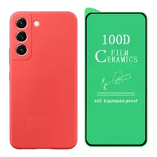 Estuche Silicone Case + Vidrio Cerámico Para Samsung S23 Fe