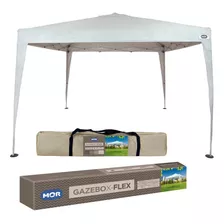 Tenda Gazebo 3x3 Aluminio Barraca Praia Articulada + Bolsa Cor Branco