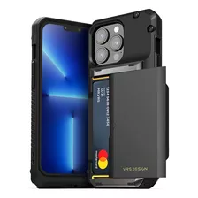 Funda Para iPhone 13 Pro, Con Tarjetero/negra/rigida