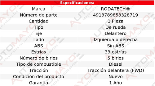 1 - Maza De Rueda Del Rodatech Cutlass Ciera V6 4.3l 82-85 Foto 5