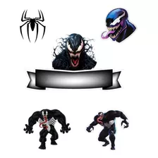 Topo De Bolo Venom Aranha Festa Aniversário Personalizado 