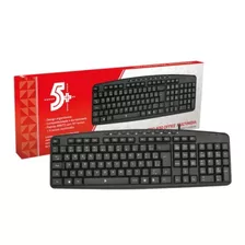 Teclado Office Com Multimídia Usb Com Fio -12367 Cor De Teclado Preto Idioma Português Brasil