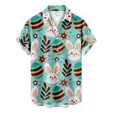 Botones Casuales Para Hombre Con Estampado De Pascua Con Bol