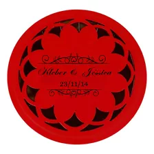 12 Caixas Redondas Mdf Personalizada P/ Padrinhos Casamento