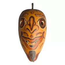 Mascara Decorativa De Origen Mexicano Hecha En Calabaza