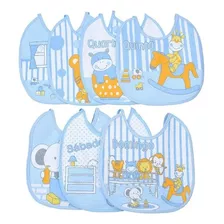 Kit 7 Un Babador Bebe Impermeável Semaninha Infantil Algodão