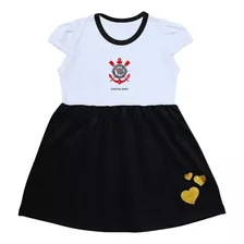 Vestido Infantil Corinthians Canelado Torcida Baby