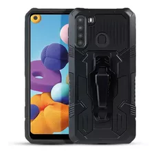 Carcasa Huawei Y8p Negra Antigolpe Clip Metalizado Army