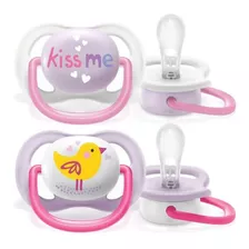 Chupeta Ultra Air Dupla Passarinho Kiss Me 06m Philips Avent