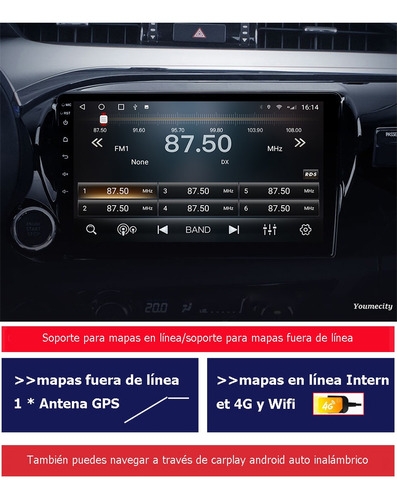Auto Radio Estreo Android Gps Para Toyota Hilux 2016-2022 Foto 4