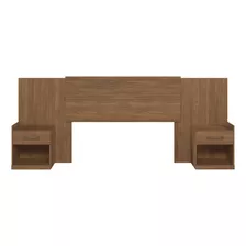 Respaldo Somier Cama Sommier Havana Mesas De Luz 222566 Color Jatoba