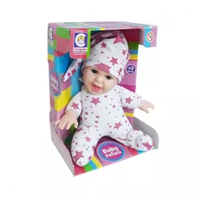 Brinquedo Boneca Baby Fofura Com Pijaminha E Touca 32cm