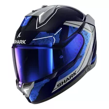 Casco Integral De Moto Shark Skwal I3 Rhad Azul Con Led 